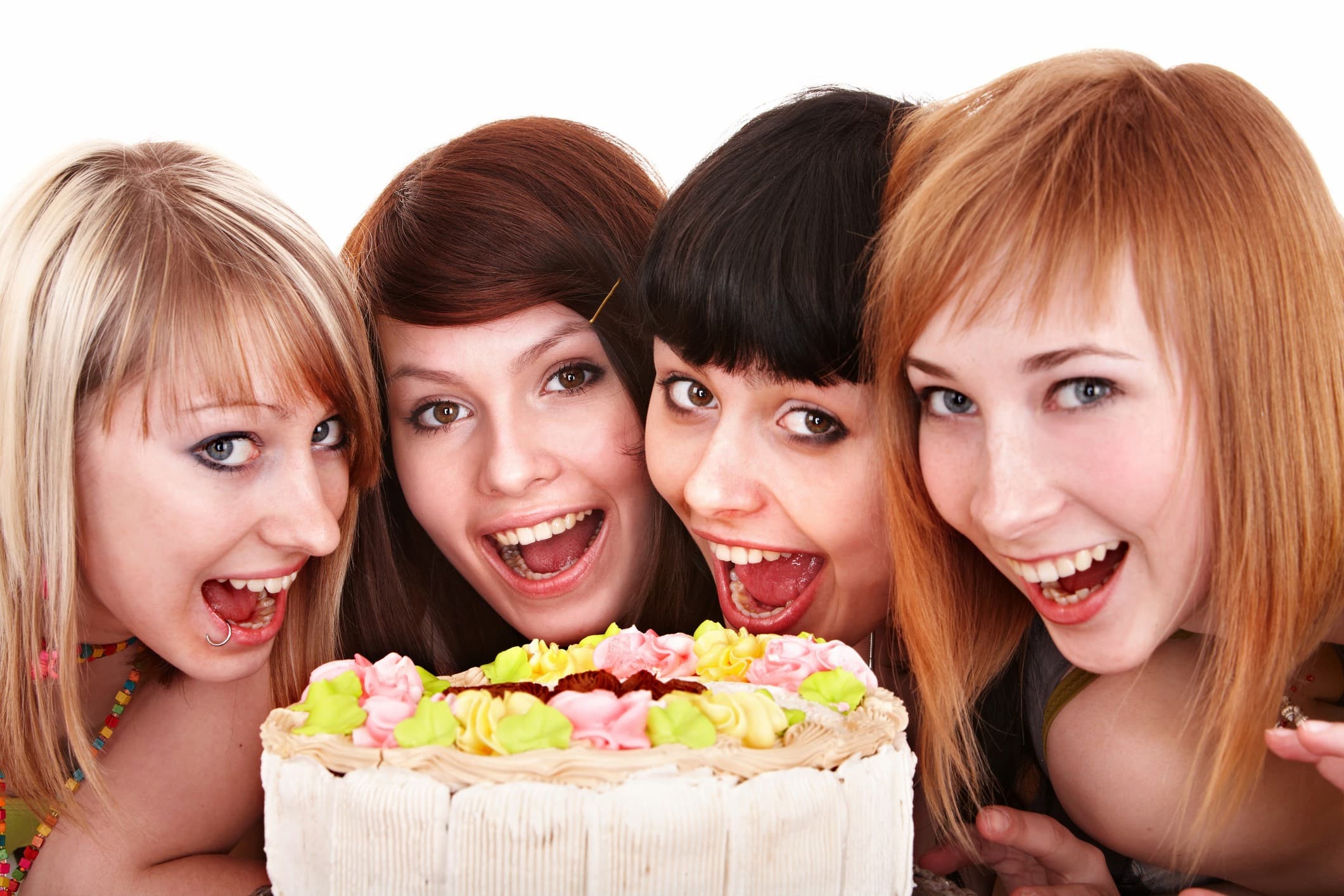 Four women and a cake